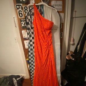 Sherri Hill neon orange prom dress. Worn once.